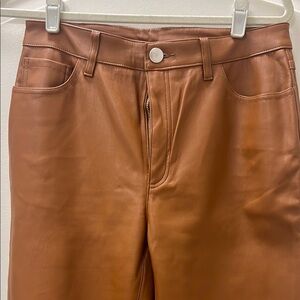 INC International Concepts Women's Brown Leather Boot Cut Jeans